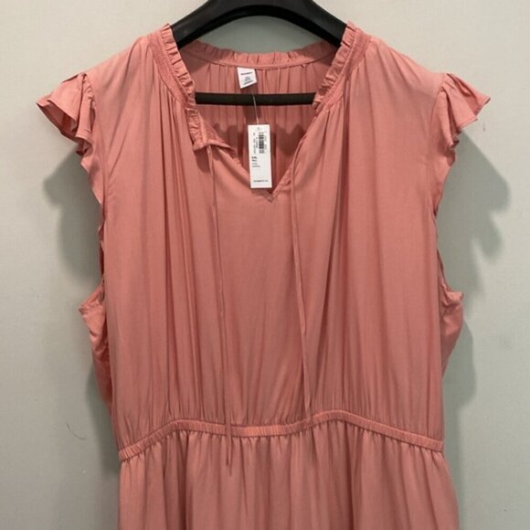 OLD NAVY Waist-Defined Crinkle-Chiffon Ruffle-Sleeve Dress  XXL tall - Picture 3 of 14